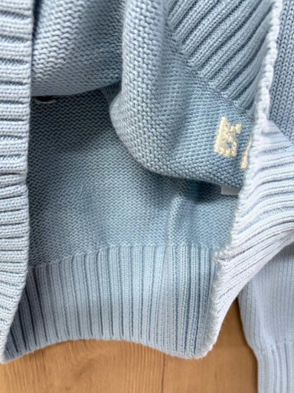 Polo Ralph Lauren Preppy Bear Light Blue Knit Sweater - Picture 6 of 7